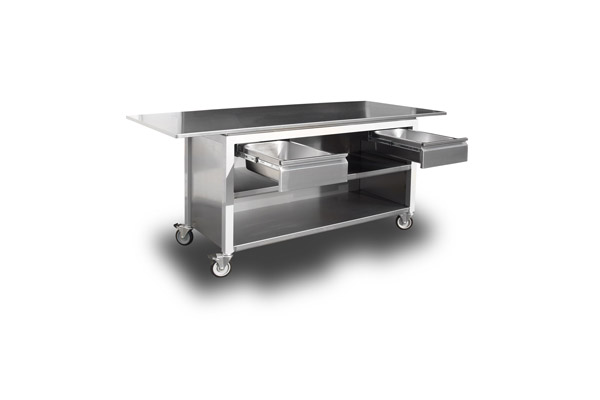 Stainless Steel table with 2 drawers