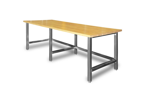 Maple Top Stainless Steel Table